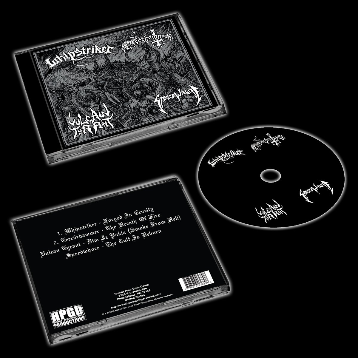 hpgd666's tweet photo. Up now for pre-order, coming Nov. 27th!
WHIPSTRIKER / TERRÖRHAMMER / VULCAN TYRANT / SPEEDWHORE "Split"
Order now at https://t.co/jLaQV4a5xF
#whipstriker #terrorhammer #vulcantyrant #speedwhore #hpgd #horrorpaingoredeath #blackmetal #thrashmetal #speedmetal #thrash #midnight https://t.co/pNyl7ji2J7