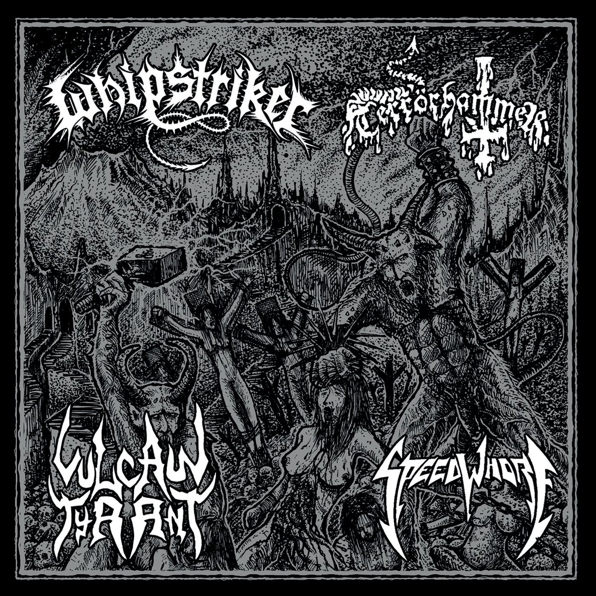 hpgd666's tweet photo. Up now for pre-order, coming Nov. 27th!
WHIPSTRIKER / TERRÖRHAMMER / VULCAN TYRANT / SPEEDWHORE "Split"
Order now at https://t.co/jLaQV4a5xF
#whipstriker #terrorhammer #vulcantyrant #speedwhore #hpgd #horrorpaingoredeath #blackmetal #thrashmetal #speedmetal #thrash #midnight https://t.co/pNyl7ji2J7