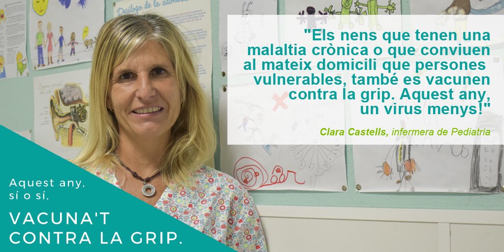 CAPSBEsq's tweet photo. Saps que alguns nens i nenes també s'han de vacunar contra la #grip?
Es pot administrar des dels 6 mesos en endavant, però s’adreça especialment a:

✅Infants i adolescents amb malalties cròniques.
✅Infants i adolescents que conviuen amb persones vulnerables.
Aquest any, #SíoSí! https://t.co/1VYa7FwAzp