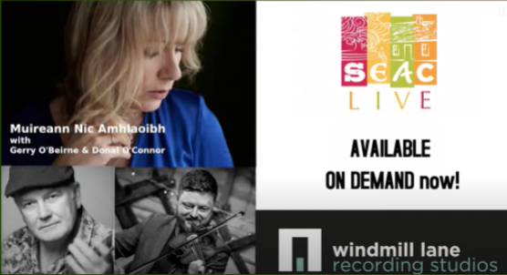 Re-live the highlight of our summer, #SEACLive with <a href="/MuireannNic/">MuireannNicAmhlaoibh</a>  <a href="/doconnormusic/">Dónal O'Connor</a>  &amp; @GerryOBeirne  
Live concert #ondemand available now! #supportirishartists #irishmusic #supportingartists <a href="/artscouncil_ie/">The Arts Council / An Chomhairle Ealaíon</a> <a href="/fingalarts/">Fingal Arts</a> <a href="/Fingalcoco/">Fingal County Council</a> <a href="/WindmillLaneRec/">Windmill Lane Recording Studios</a> 
tseac.ie/events/e/2854