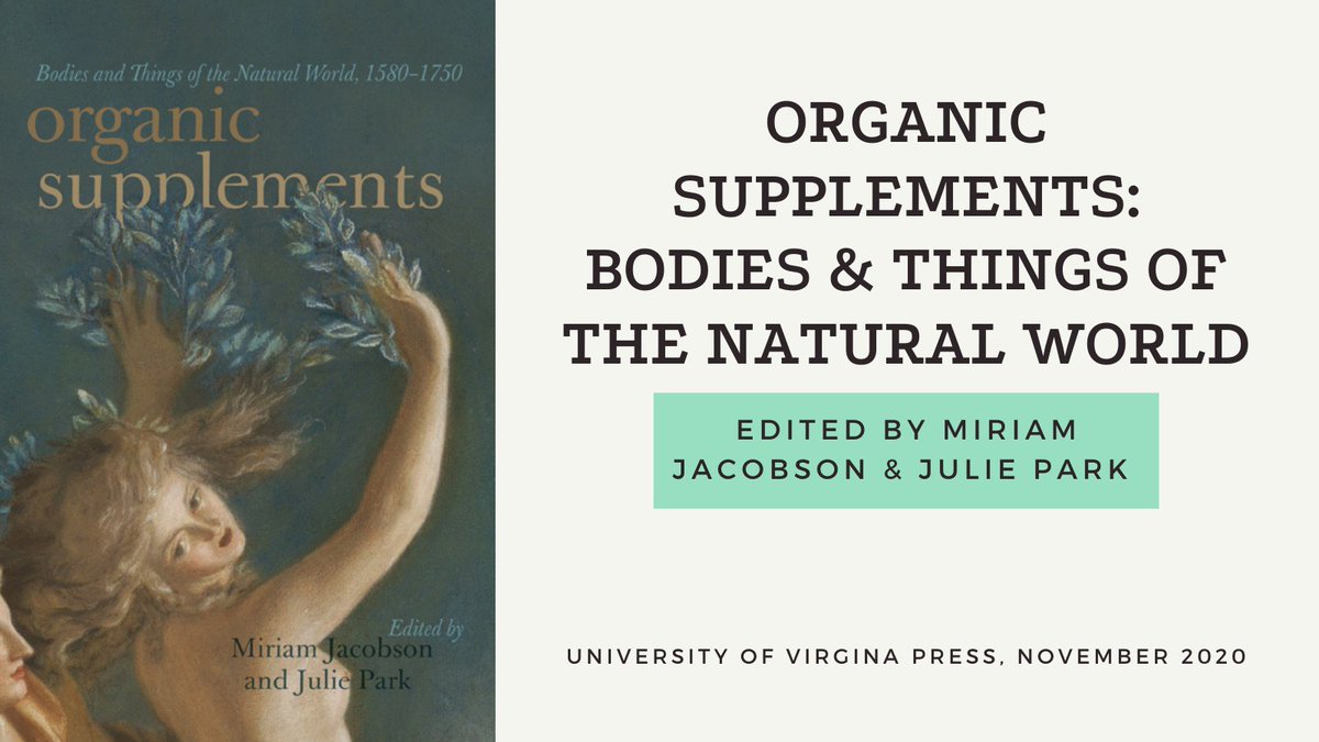 An edited collection of essays "From the hair of a famous dead poet to botanical ornaments and meat pies, the subjects of this book are dynamic, organic artifacts." @JulieLong18thC  @eronusis  @AngieRHoganBuy here:  https://www.upress.virginia.edu/title/5224 