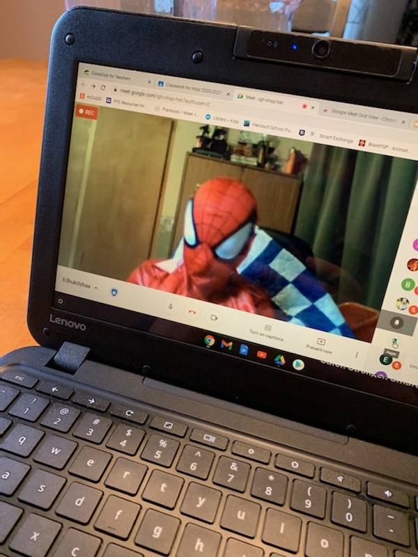 TMTreadway's tweet photo. When book character dress up day goes VIRTUAL! @PFE_Rangers #TCSyes #readersareleaders #ProudPrincipal #ilovemyschool https://t.co/j7NxeEr405