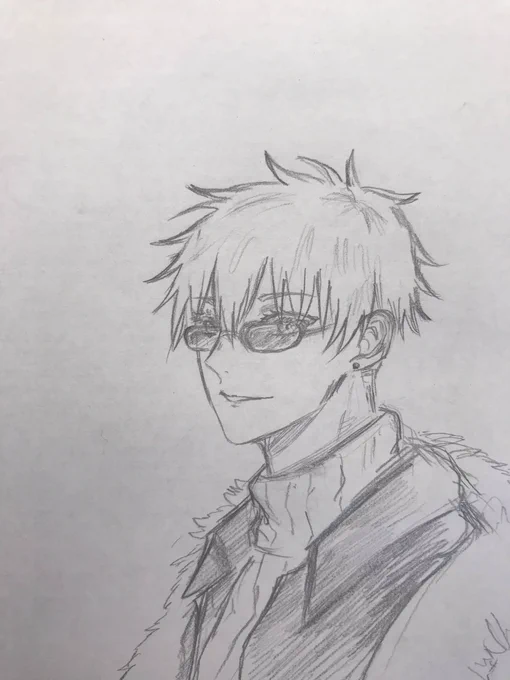 今日の絵。五条先生しか描いてない 