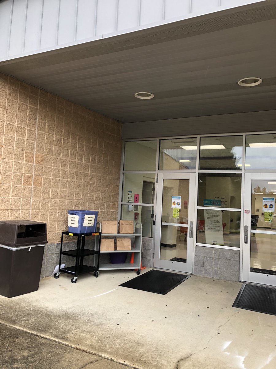 Curbside library book pick-up is now down by the gym doors.                        Monday-Friday 9:00am-2:30pm