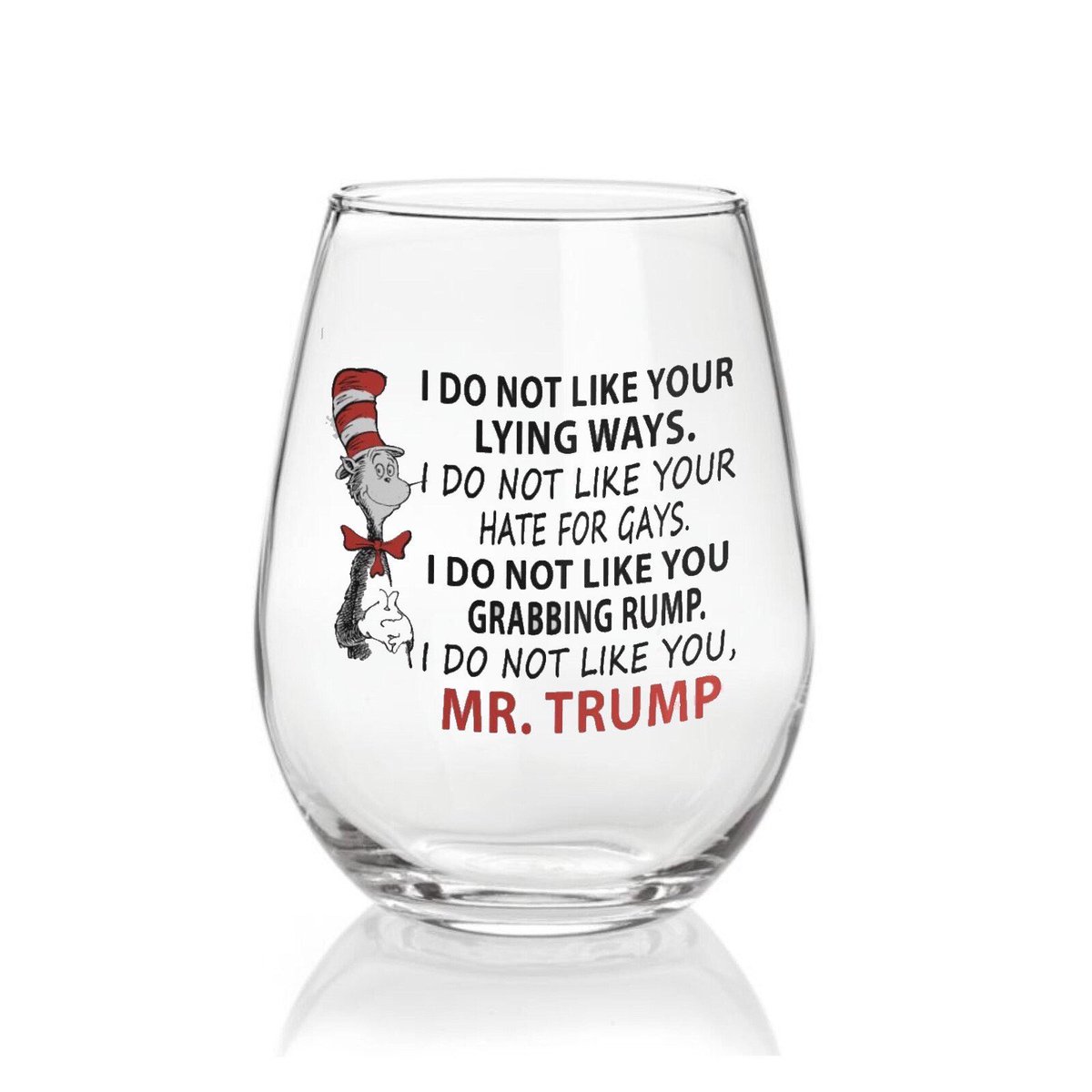 thingsmelmade's tweet image. Excited to share this item from my #etsy shop: Trump wine glass/I hate Trump glass #drseusstrumpglass #ihatetrumpcup etsy.me/31QWLlq