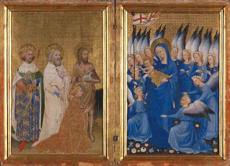 On the Wilton Diptych, the emblem appears numerous times. Picture from the National Gallery  https://bit.ly/37VRRar  5/