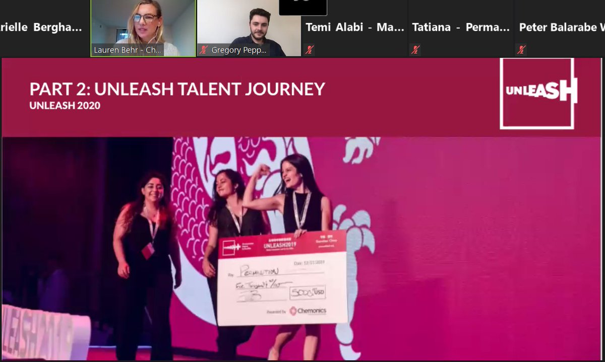 BzArielle's tweet photo. Thanks to Tatiana Estevez Carlucci, incredible @permalution CEO, for joining us at #GYEOS to discuss her journey as an @UNLEASHlab Alum! Let's heed her call to "become the person you needed when you were starting out" and to "get attached to a purpose - the #SDGs!" @Chemonics https://t.co/OPom7pdev5