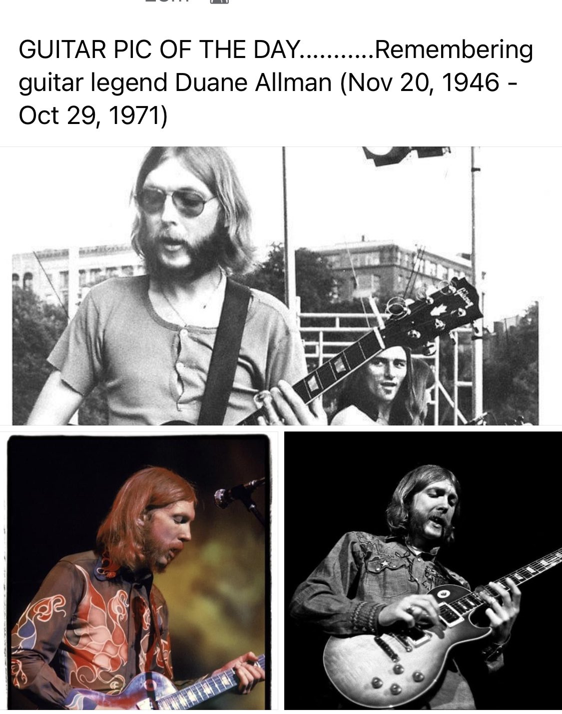   Looking great HAPPY BIRTHDAY same day as Duane Allman 