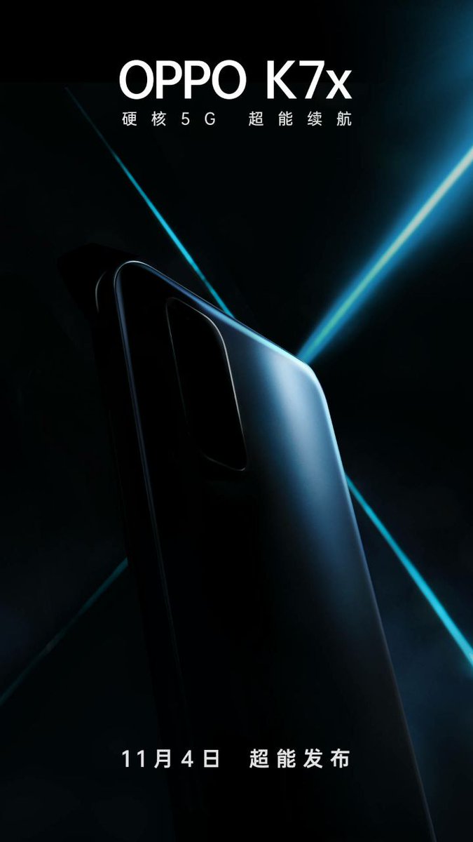 TechEVOLV_TE's tweet image. Oppo K7X appear on TENNA reveal
specifications
• 6.56 LCD TFT display
• 2400×1080 Resolution
• 4900mAh battery
• Triple Rear Camera
• 48MP+2MP+2MP
• 16MP front camera
• Side fingerprint
• 8GB/6GB of RAM
• 64GB/128GB/256GB storage

#OPPOF17ProNight #OppoK75G 
#OPPOColorOS