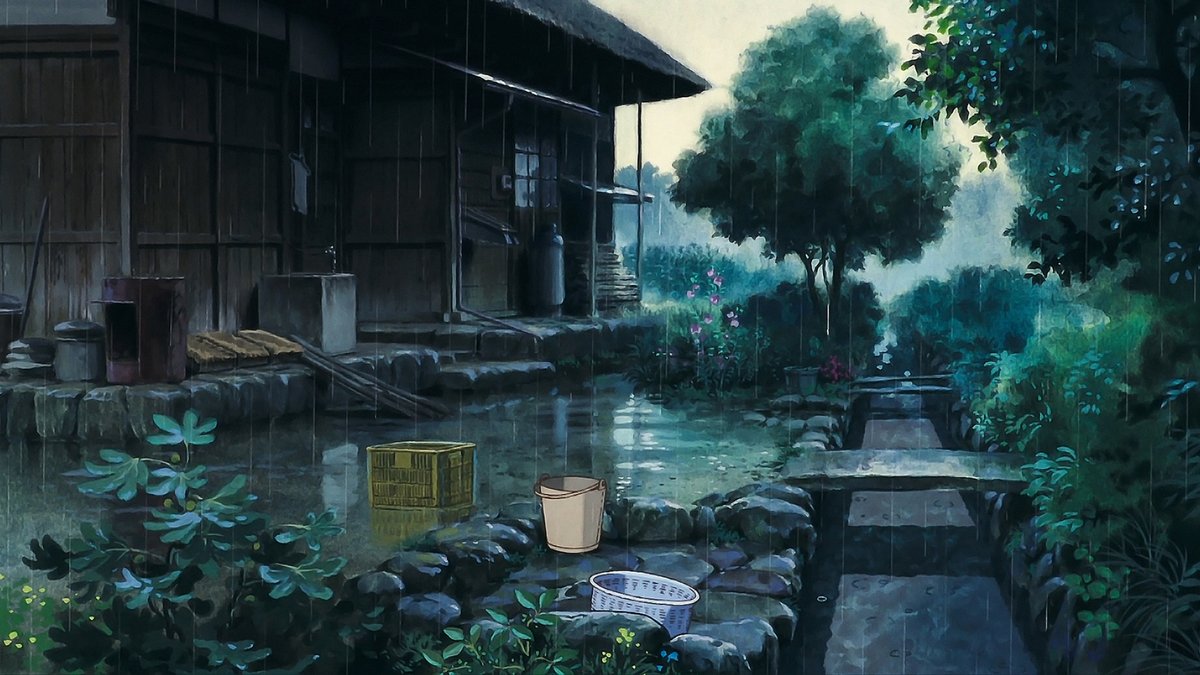 This BG from Only Yesterday is so beautiful it actually hurts me a little bit. Not a pain of jealousy about the skill of the artist, but some inexplicable ache. Like nostalgia for an imaginary memory.Whereas something like MindGame is great but I don't connect as much.