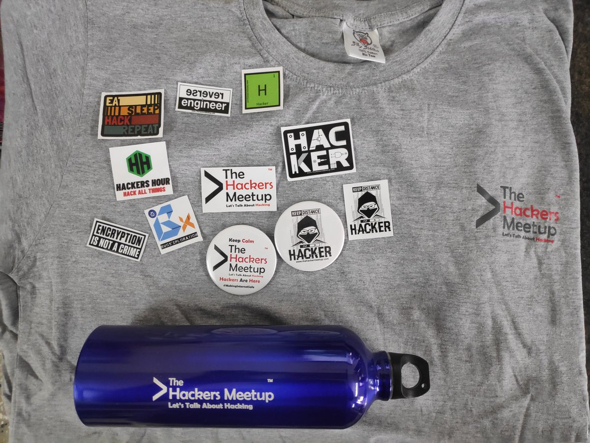 Thanks a lot <a href="/Hackers_Meetups/">TheHackersMeetup</a> for sending me these awesome swag.