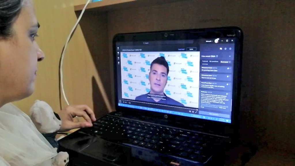 dpskamal's tweet photo. Me & ๐จ#AwesomeAussie tuning in as @AnthonySalcito says, #MIEExperts lead with perseveranceโจ & reslienceโจ in the face of unprecedented times. ๐Thank you Mr. Anthony for inspiring us with your keynote! #E2 #MicrosoftEDU https://t.co/3jpx0mO9UQ