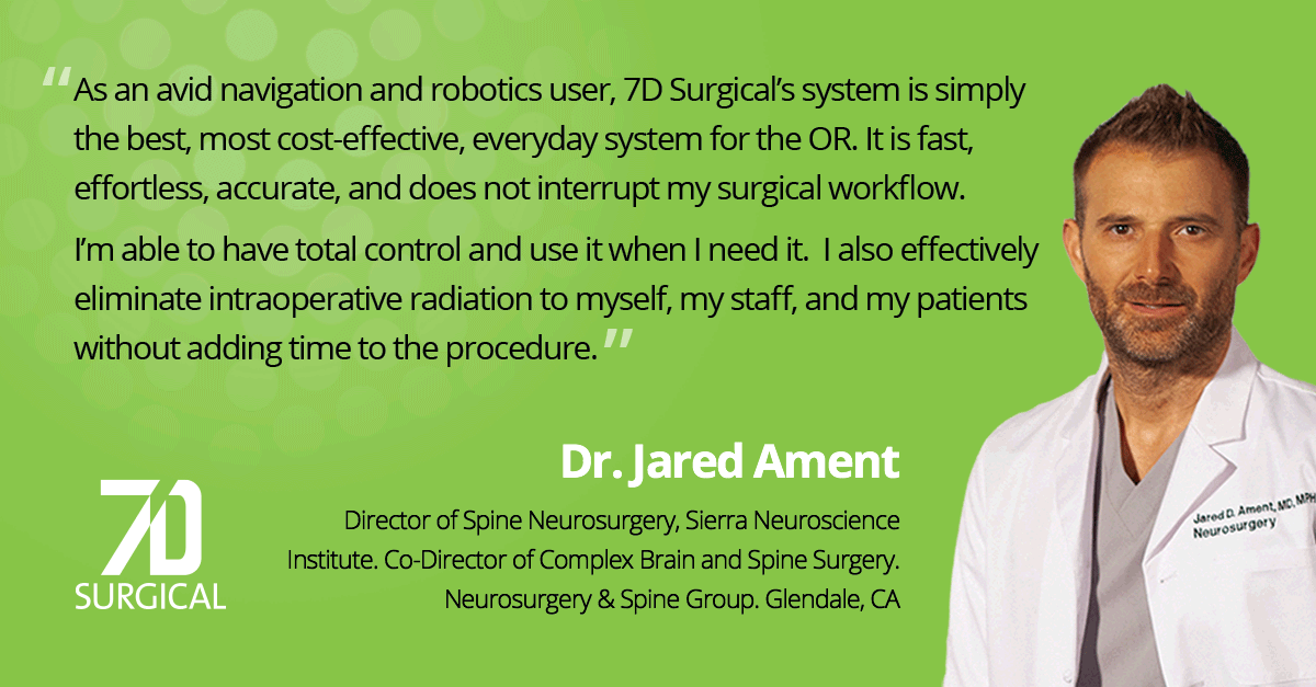 7DSurgical's tweet photo. See what our surgeon customers are saying about 7D Surgical - the best, most cost effective navigation system that eliminates intraoperative radiation without adding time to the procedure.  #machinevision #spinesurgery #navigation https://t.co/sbt7x6J0dk