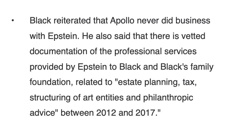 1. When Leon Black admitted he paid millions to Jeffrey Epstein for tax advice I was dubious...why would a billionaire who can hire the best advisors in the world need to rely on Jeffrey Epstein. I asked several billionaires what they thought of this... https://bit.ly/2TC6mru 