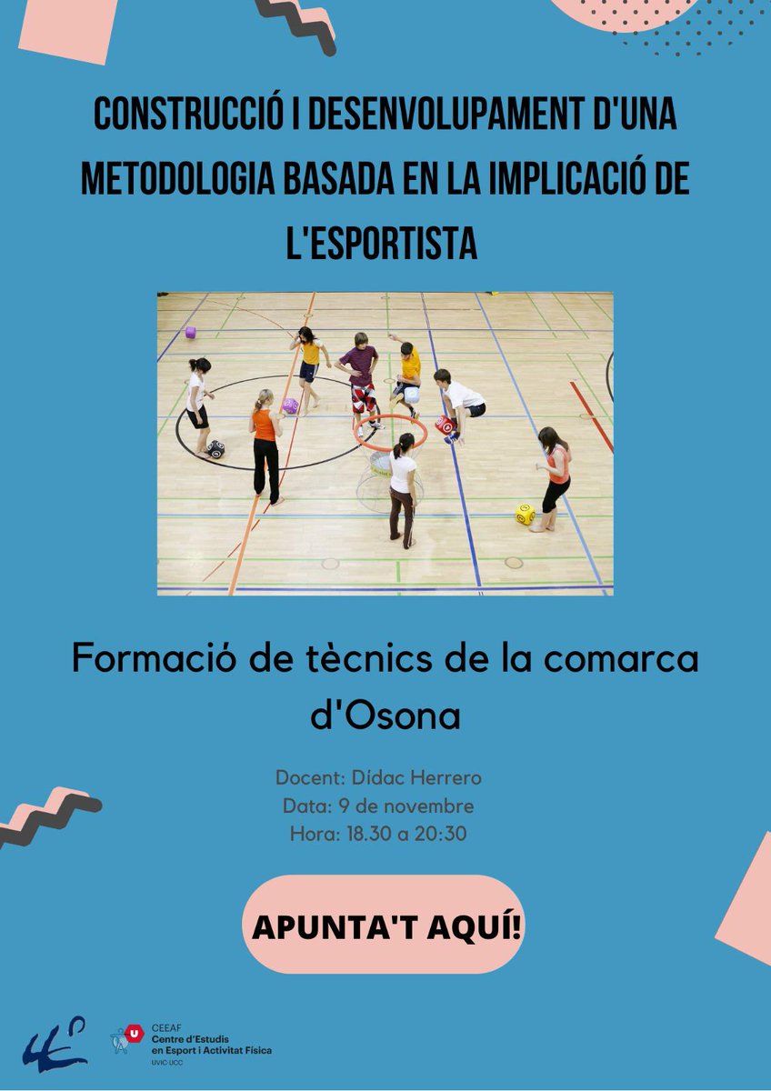 El <a href="/ceosona/">Consell Esportiu d'Osona</a> conjuntament amb <a href="/uvic_ceeaf/">CEEAF</a> organitzen aquesta interessant activitat formativa 👇