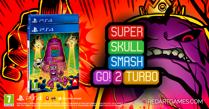 RedArtGames's tweet photo. We are very excited to announce #SuperSkullSmashGO2Turbo by @tacsgames &amp; @WorkWithPoppy on #PlayStation4!

€19,99 / 999 copies only
Pre-orders open on Friday, Oct. 30 at 11.59PM CEST on https://t.co/cRYEbYAN6s for 48 HOURS ONLY.

Exclusive cover designed by @stepickford! https://t.co/ohoLpZLRU9