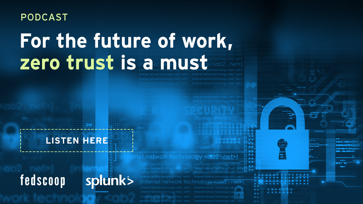 fedscoop's tweet photo. During the pandemic, we are under a new #cloud paradigm. When the network is not confined to physical walls of an office, we can no longer assume the identity of, or default to trusting any user or device, says @SplunkGov's Yassir Abousselham. https://t.co/QmXe06Z6db https://t.co/0P3QlWrqRT