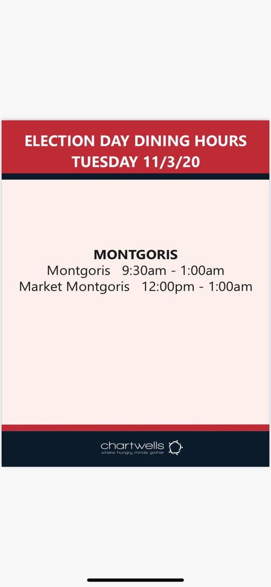 StJohnsResLife's tweet photo. Election Day Dining Hours🥗🗳 https://t.co/YYPfWetTQG