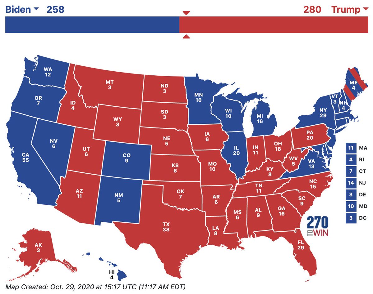 There's a scenario where the map looks like this. And this scenario DOES NOT REQUIRE THE POLLS TO BE WRONG.
