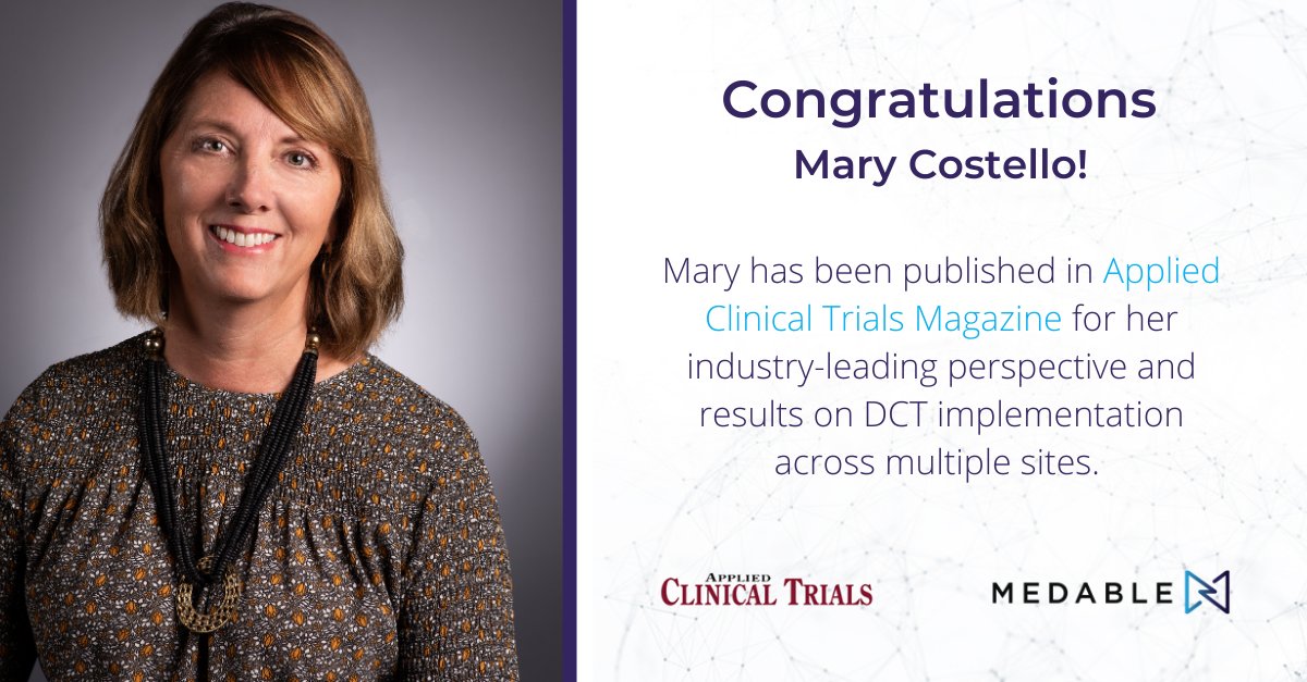 Team <a href="/medableinc/">Medable</a> is extremely proud of Mary Costello for her article with <a href="/Clin_Trials/">Applied Clinical Trials</a>. Click the link below to view the 5 steps you can take to improve implementing Decentralized Clinical Trials.

Click here: bit.ly/3ec6VSn 

#DCT #clinicaltrials