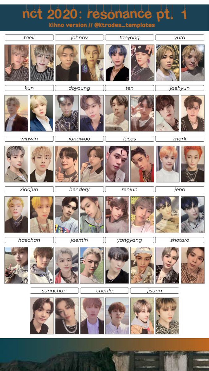 NCT 2020 resonance pt.1 photocard templates [kihno photocards all