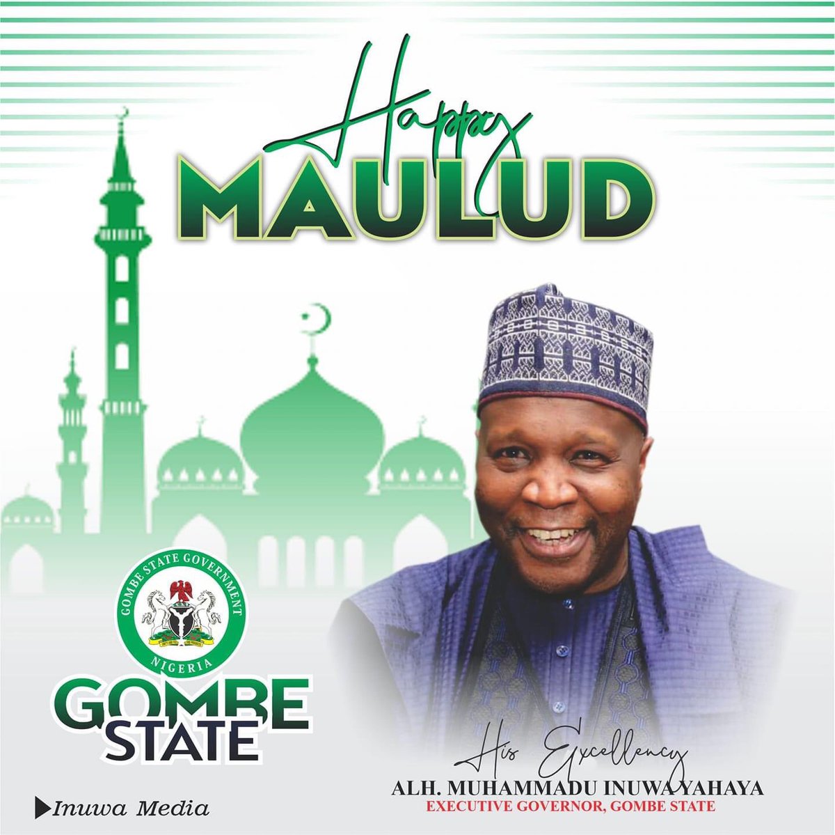 Muhammadu Inuwa Yahaya (@governorinuwa) on Twitter photo Happy Eid #Maulud2020 . May the peace and blessings of Allah be upon our Prophet (SAW), his households and companions. May Allah grant us peace and prosperity in our dear country. From all of us at the <a href="/OfficialGmsg/">Government of Gombe State</a>, here's wishing us all a very joyous celebration. Happy Eid #Maulud2020 . May the peace and blessings of Allah be upon our Prophet (SAW), his households and companions. May Allah grant us peace and prosperity in our dear country. From all of us at the <a href="/OfficialGmsg/">Government of Gombe State</a>, here's wishing us all a very joyous celebration.