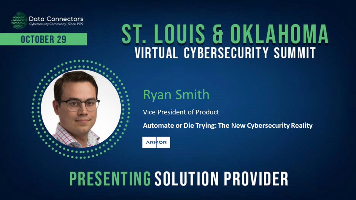 Armor's tweet photo. Today is the day! Our VP of Product, Ryan Smith, is presenting at Data Connectors. Make sure to stop by the virtual booth to continue the discussion (and ask him about our #ArmorSocks). https://t.co/OSHpBMM5WD https://t.co/Sokks9jwF4
