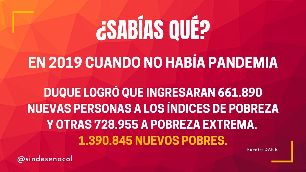 sindesenacol's tweet photo. #LaDerechaEs #LoPeorEnColombiaEs #CreoQueDuque 

El modelo uribista tiene sumido a Colombia en el atraso, la violencia y la pobreza.

Aquí les dejamos otro gran logro del señor @IvanDuque. https://t.co/Q4M63g70Yp