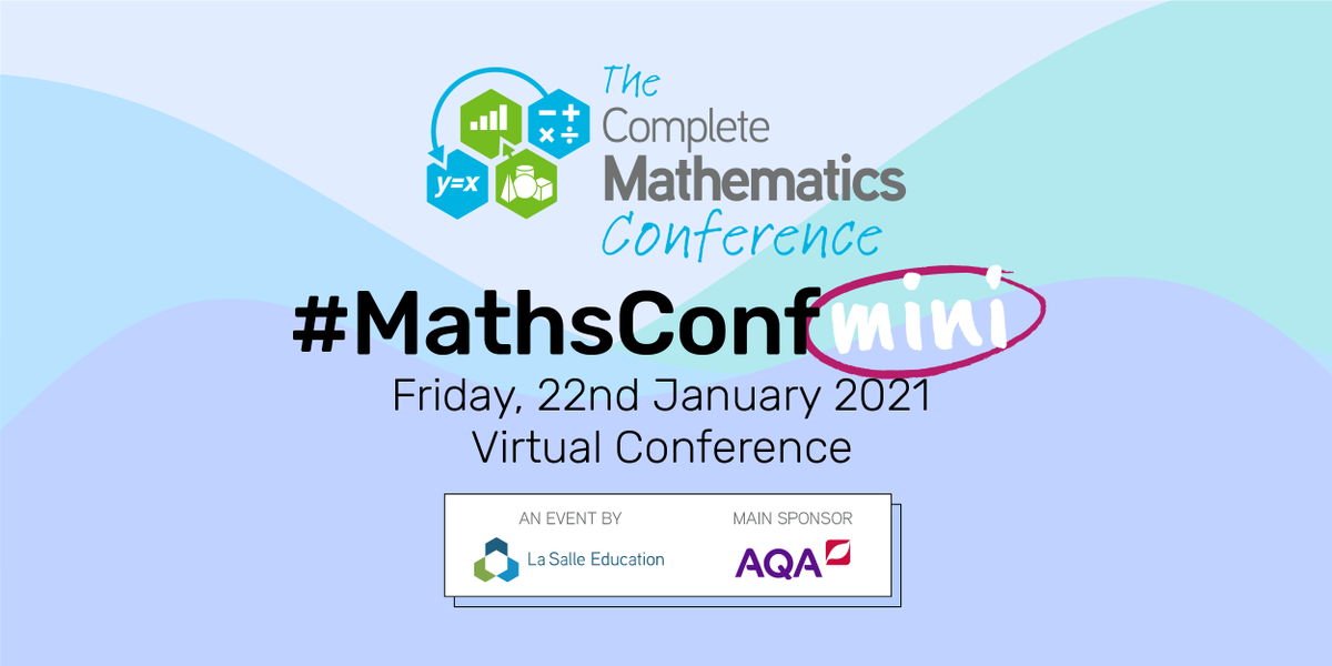 📢 Exciting Announcement!

We’re thrilled to announce #MathsConfMini 🎉

📅 Friday 22nd January 2021
🕖 7pm-10pm

We love being able to bring together the teaching community, so we thought why not bring you all another virtual MathsConf? 

So make sure to save the date!