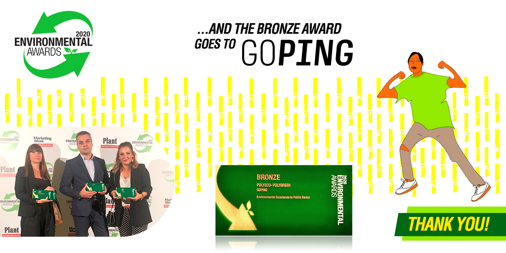 Bronze βραβείο για το GOPING στα Environmental Awards 2020 στην κατηγορία  “Environmental Excellence to Public Sector! rebrand.ly/GOPING-Environ…