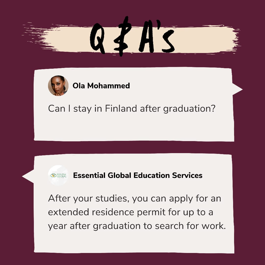 studyabroadNGRS's tweet photo. Can I stay in Finland after graduation ?

#education #admissions #studyabroad #university #abroad #nigerians #universe #universities #universityabroad #studyinrussia #studyinpoland #studyinfinland #studyinLithuania #Lagos #abuja #abujababes #lagosnigeria #lagos #kwara #unilorin https://t.co/3Xo6SGPZSe