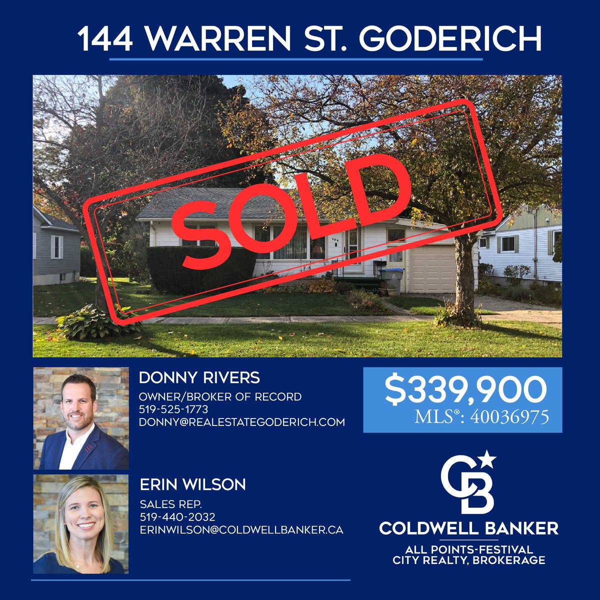 SOLD! 🏡

Congratulations to Donny Rivers and Erin Wilson on the sale of a 2 bedroom home in Goderich.