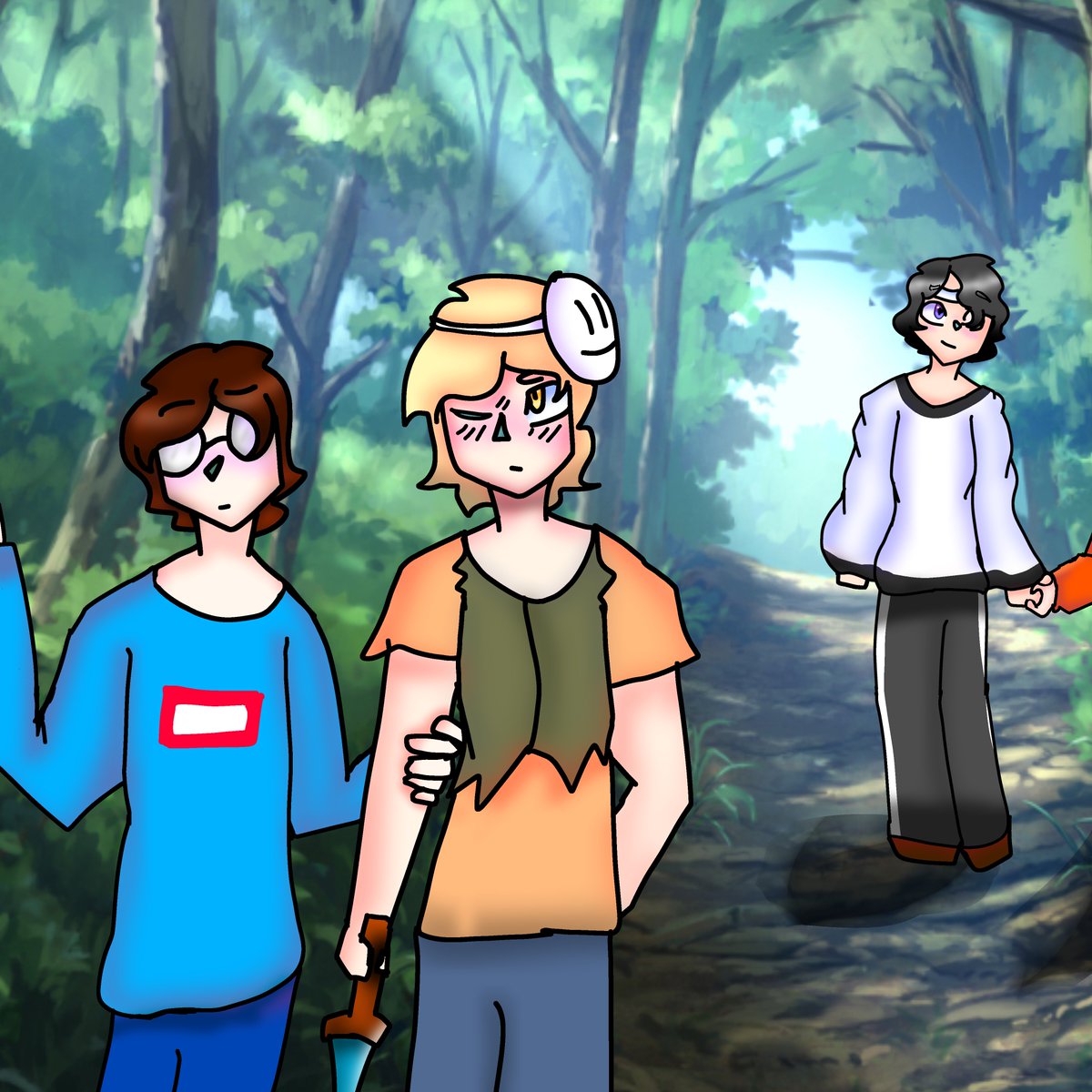 Marker_1st's tweet photo. finished-
Dnf and karlnap((ft karl's arm lmao)
Background was from the ibis drawing app thing
characters i drew myself.
#dnfchallenge https://t.co/vBCgzcUgwB