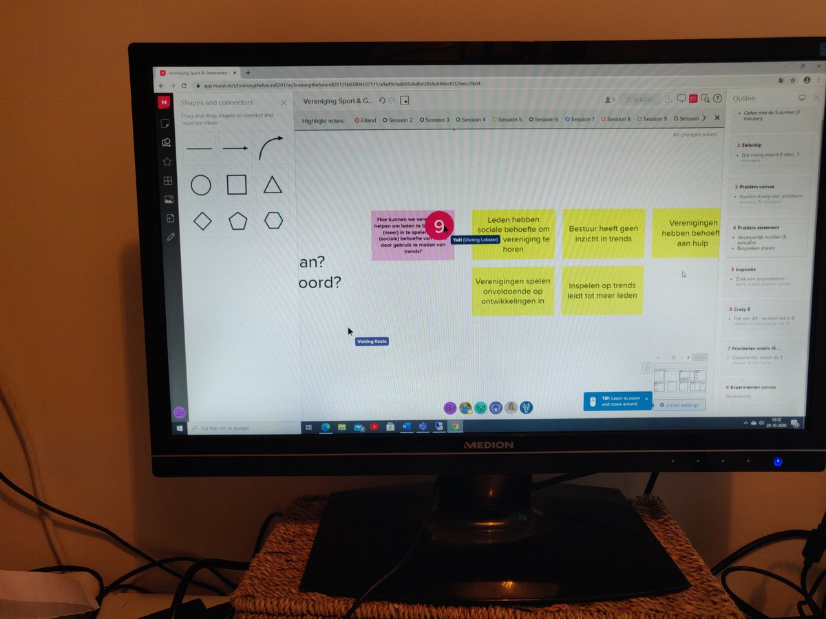 Zojuist toffe online workshop <a href="/vsgemeentenypn/">@VSGemeentenYPN</a> over #designthinking gevolgd begeleid door <a href="/BrainingF/">Braining the Future</a> aan de slag met het probleem om te komen tot oplossing(en) en prototypes voor het uitesten van uiteindelijk idee van 'vereniging als lifestyle'