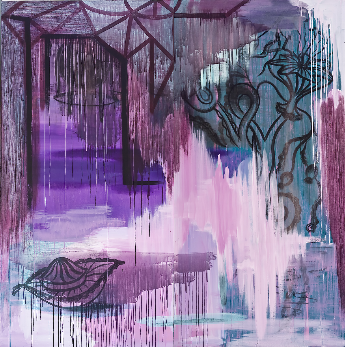wag_ca's tweet photo. We're going purple in solidarity with @MBRettsyndrome to help raise awareness for this rare genetic neurological disorder 💜  
📸Wanda Koop. Deep Purple, from the series Flying to the Moon or No Words, 1990. Collection of the WAG.  2007-128.1 and 2 https://t.co/pWJdmoG6OH
