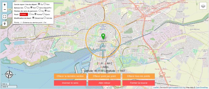 Calciti's tweet photo. Avec ce nouveau confinement #COVID19, la pratique de la course à pied reste pour le moment autorisée dans un périmètre de 1 kilomètre autour de son domicile.
J'ai remis par défaut le cercle avec un rayon de 1 km autour du point de départ : https://t.co/HBAgjUlTye https://t.co/izjD3jALq6