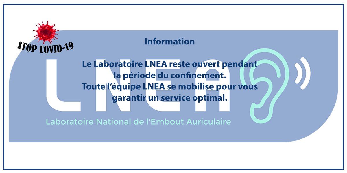 Bonjour,

Suite à l'annonce du 2e confinement,
Le laboratoire LNEA continuera d'assurer ses activités jusqu'aux prochaines directives du gouvernement.

Prenez soin de vous.

#audioprothèse #audioprothésistes #audiologie #MieuxEntendreMieuxVivre #audio #StopCovid #confinement2