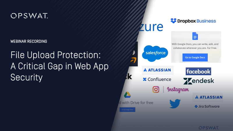 OPSWAT's tweet photo. File upload protection is a critical gap that many apps do not address. Watch this recorded webinar to learn how to prevent cyber attacks from malicious file uploads
https://t.co/ZgwJYyb750 https://t.co/wsKfqjaHk2