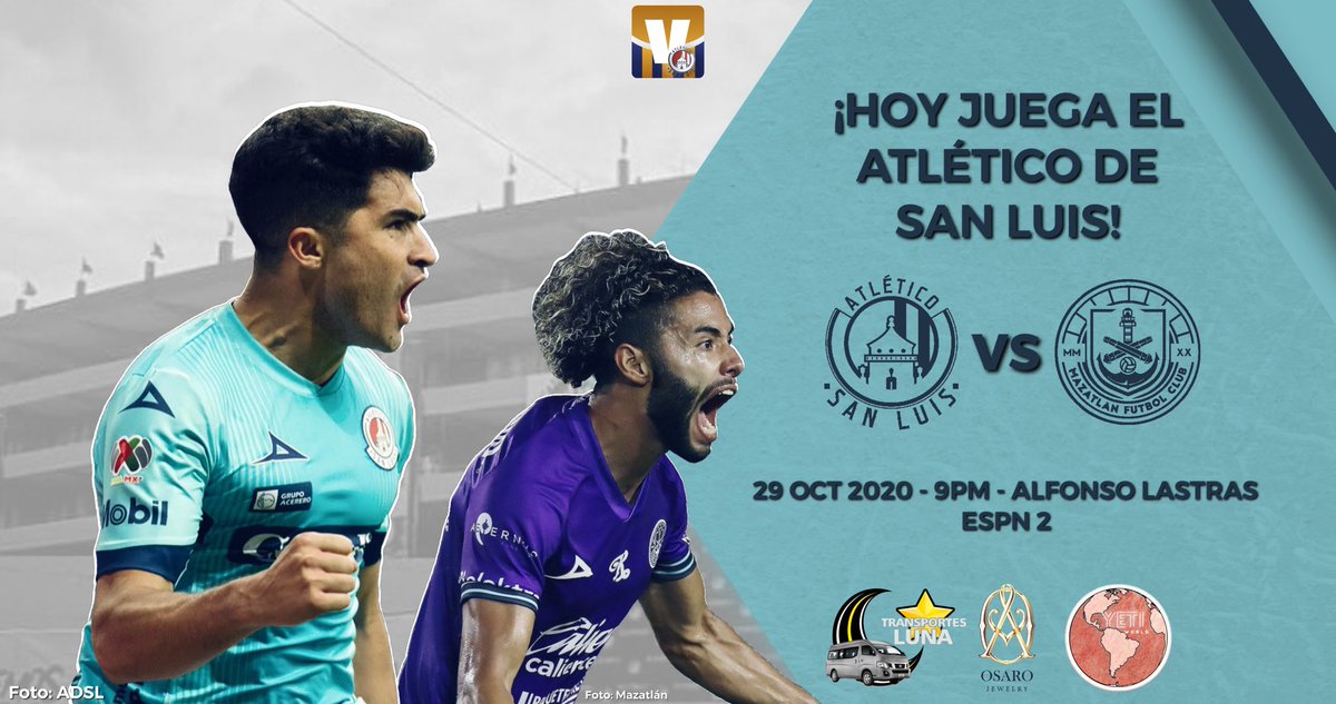 ¡HOY JUEGA EL ATLÉTICO DE SAN LUIS!🇦🇹
🆚 @MazatlanFC
🏆 Liga MX / #Guard1anes2020
⚽️ Jornada 16
🏟 Estadio Alfonso Lastras
⏱ 21:00hrs
📺 ESPN 2 https://t.co/GoigIw9Kc4