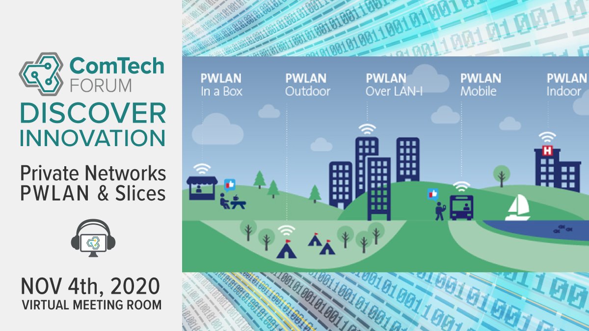 Join our #ComTechForum meeting on #PrivateNetworks #PLWAN & Slices to hear from @tata_comm & see new tech solutions from @Kajeet @NiagaraNetw @celonaio @Everactive_Inc @Puloli_IoT @AnandaNetworks & more!

REG NOW: bit.ly/3kTbtPQ

 #IIoT #NaaS #MVNE #threatdefense #NBIOT