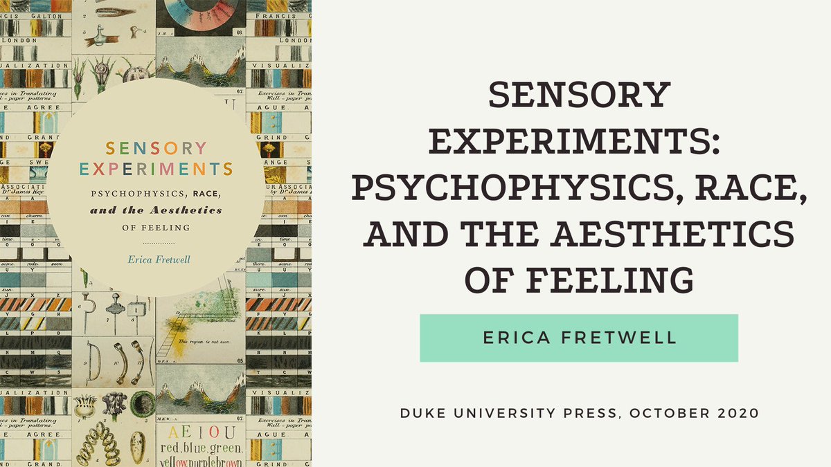 An exciting study of "how the five senses became important elements in the biopolitical work of constructing human difference along the lines of race, gender, and ability" by  @upstaterica Buy here:  https://www.dukeupress.edu/sensory-experiments
