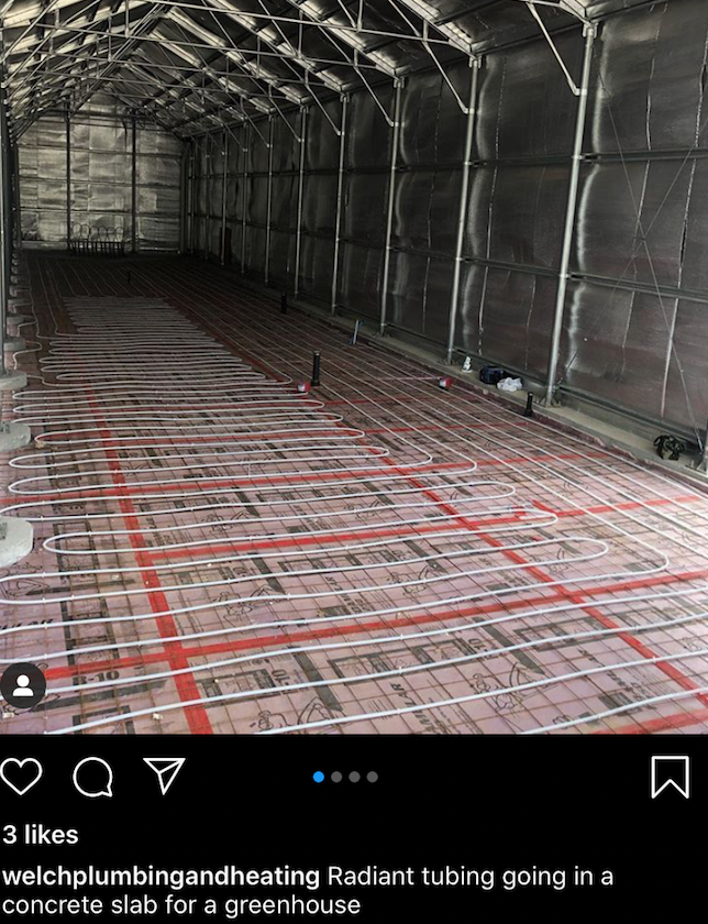 uponor's tweet photo. @welchplumbingandheating clean work, would love to see the finished greenhouse! #install #uponorna https://t.co/JmjH5YTId5