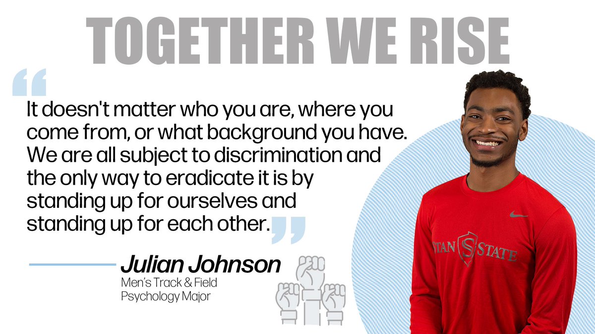 GoStanState's tweet image. Warriors pledge to lead and educate Stan State student-athletes on the meaning &amp;amp; importance of Diversity &amp;amp; Inclusion.  Ft: Julian Johnson (Men’s Track &amp;amp; Field). #ncaainclusion #ccaadiversity #togetherwerise @stan_state @NCAADII @goccaa