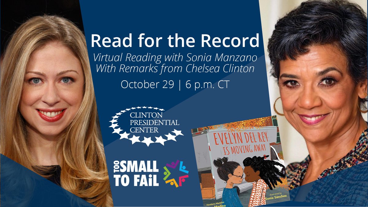 TODAY at 6pm CT: Join us for a special virtual story time with @SoniaMManzano, who played Maria on “Sesame Street,” and @ChelseaClinton to celebrate #ReadfortheRecord Day! 

Join us here: fb.me/e/39ut4E92W