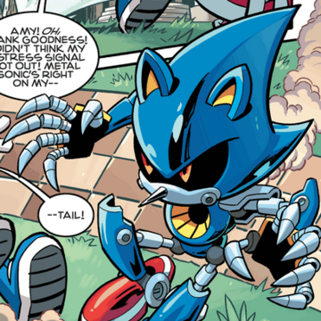 25. Metal Sniper's name comes from my first FanFiction username "MetalSnipertheHedgehog". This was a combination of my three favourite Sonic characters at the time: Metal Sonic, Fang the Sniper and Scourge the Hedgehog.They all helped develop his character concept.