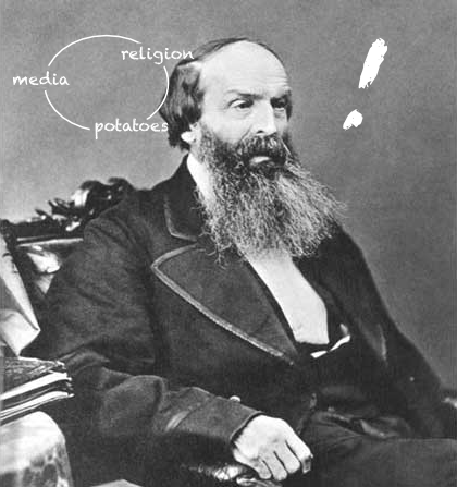 1839 - Henry Spalding, who by all accounts was every bit as jolly as his picture implies, introduces Christianity, the printing press and potatoes to what is today known as #Idaho.