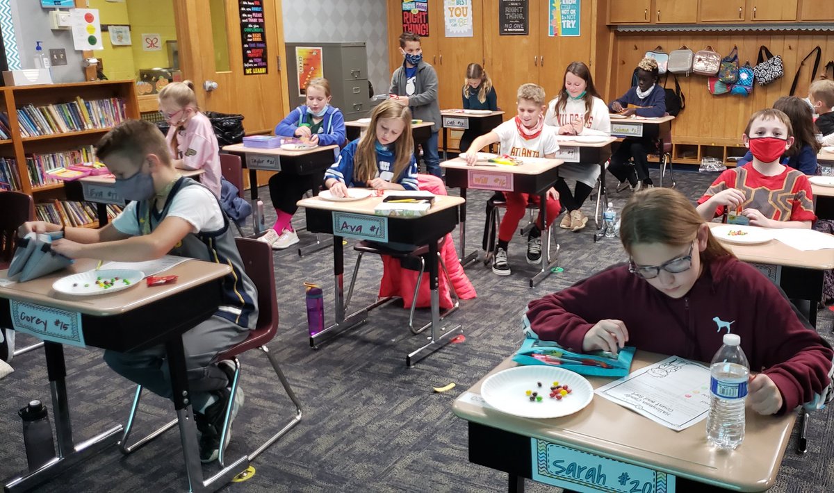 MrsLHelfrich's tweet photo. Comparing fractions with a Skittles activity https://t.co/FSGCJ8z1zB