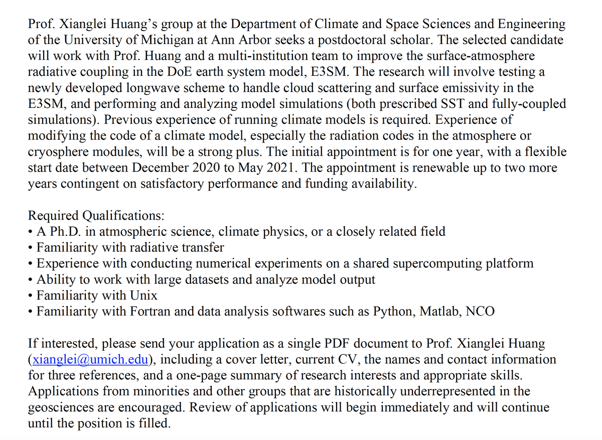 remotenostalgia's tweet photo. #climatemodel #polarclimate My group has a postdoc opening on modeling the surface-atmosphere radiative coupling. The full job description can be found at https://t.co/iZSBAELhoA Please feel free to forward it to anyone who you think might be interested in this opportunity. https://t.co/xM52z2dEfu