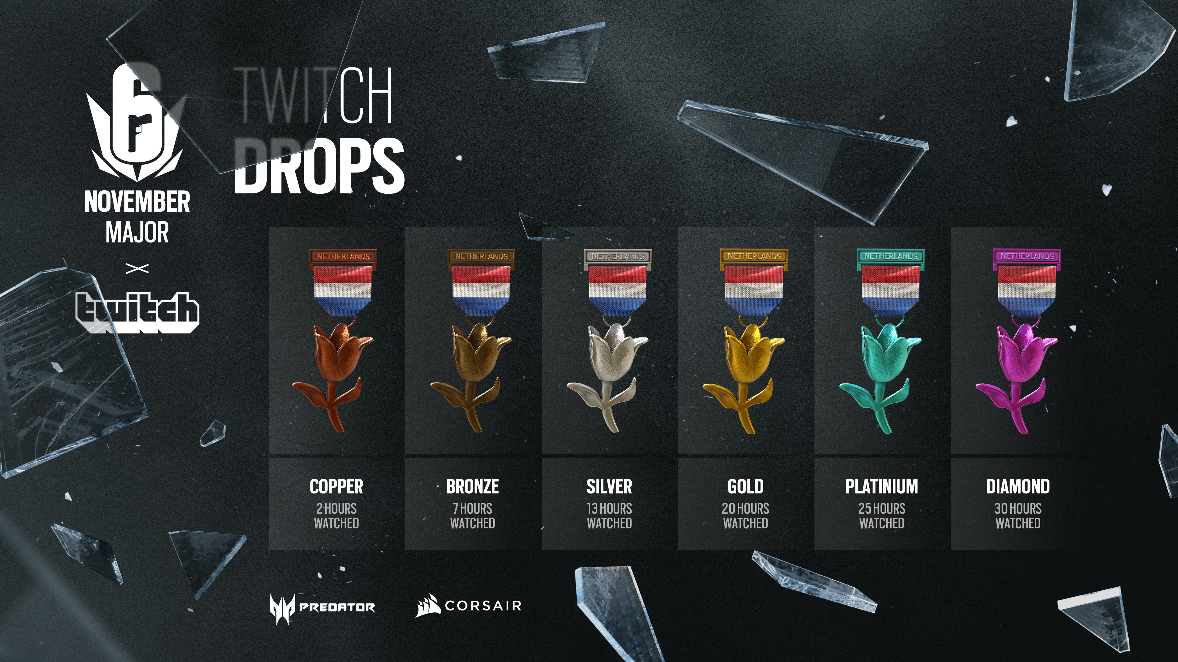 Rainbow Six Esports Continuing Our Tradition Twitch Drops Are Back In All Regions Of The November Sixmajor In Form Of Dedicated Charms For Those Who Tune In On Twitch As