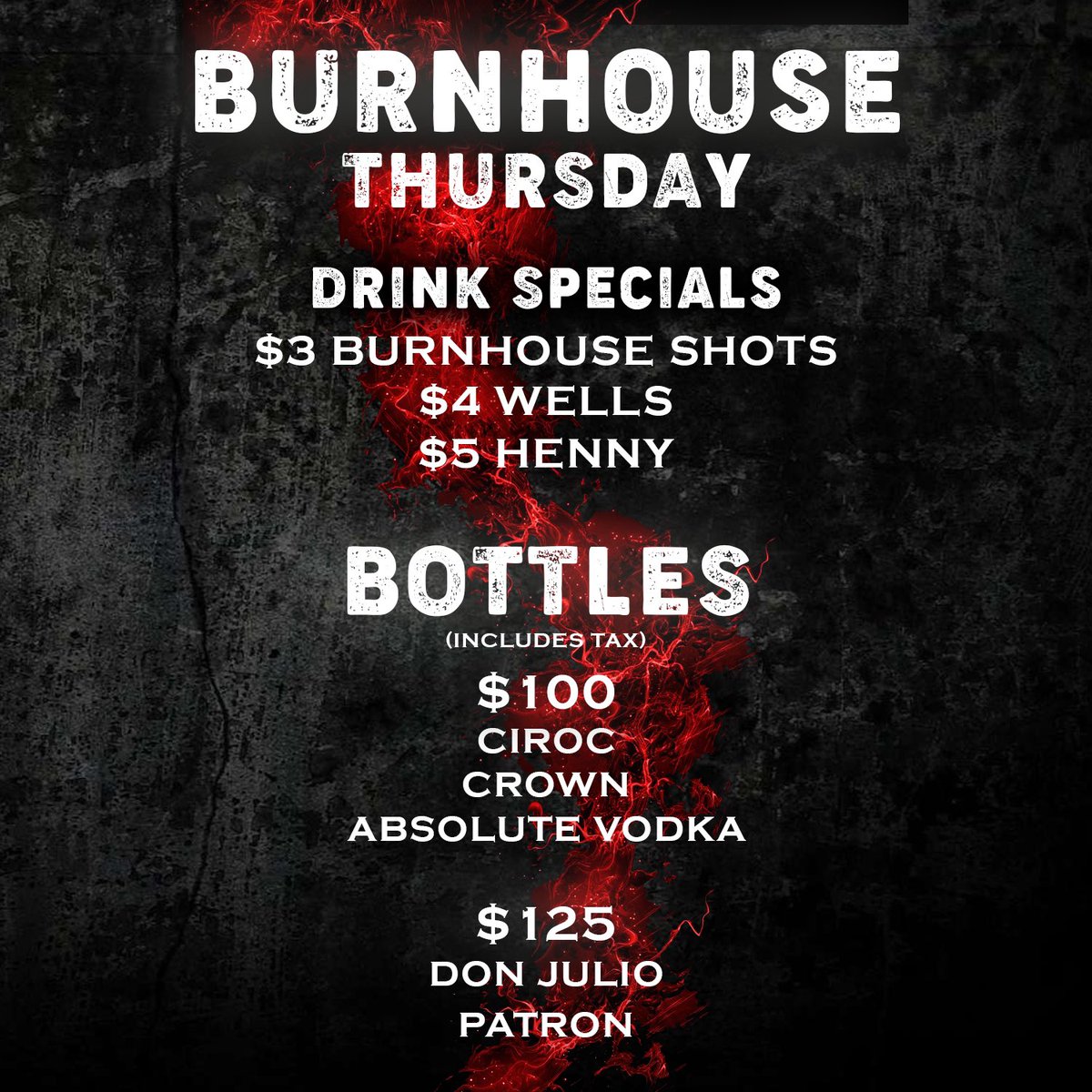 bbandaz's tweet photo. BURNHOUSE TONIGHT! 🔥

Your favorite Thursday night is back!

DM to reserve your table and for the exclusive guest list! 

$100 bottles, drink/shot specials all night!

We are kicking of this Halloween weekend with a bang! 💥 

Doors open at 10:00 pm, arrive early! https://t.co/8LQQaQEZxD